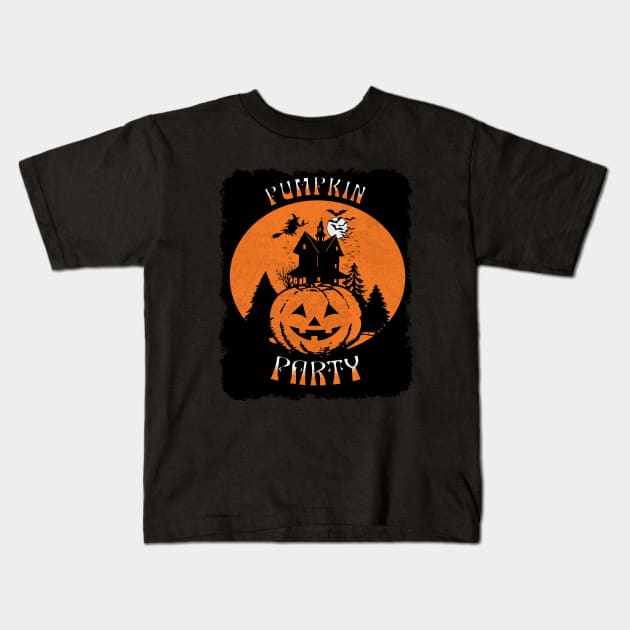 Pumpkin Party - Halloween Kids T-Shirt by Off the Page